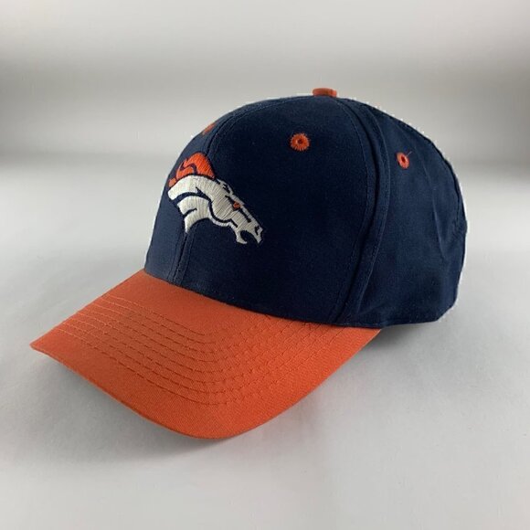 Denver Broncos NFL Vintage Navy Blue Orange Logo Athletic Snapback Hat - Picture 1 of 6